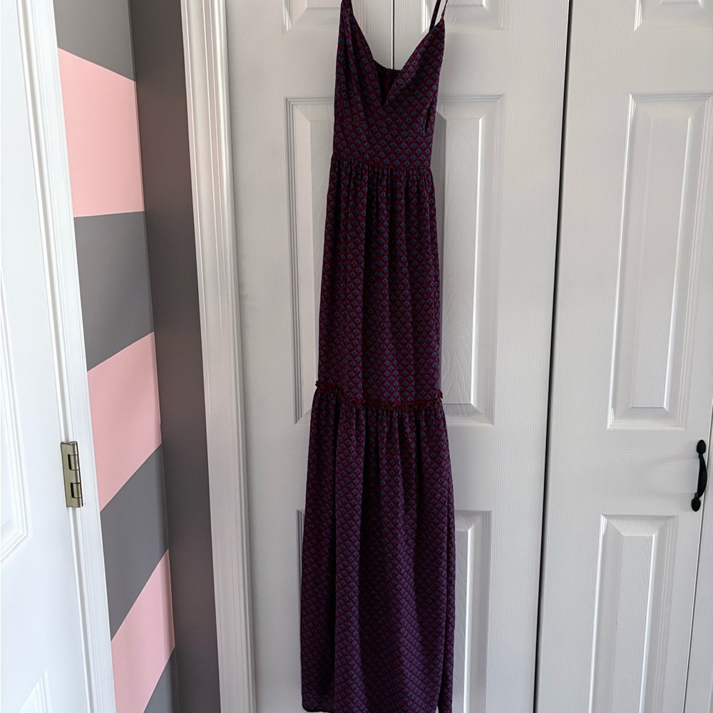 Abercrombie & Fitch Purple Ruffled Tiered Maxi Dress